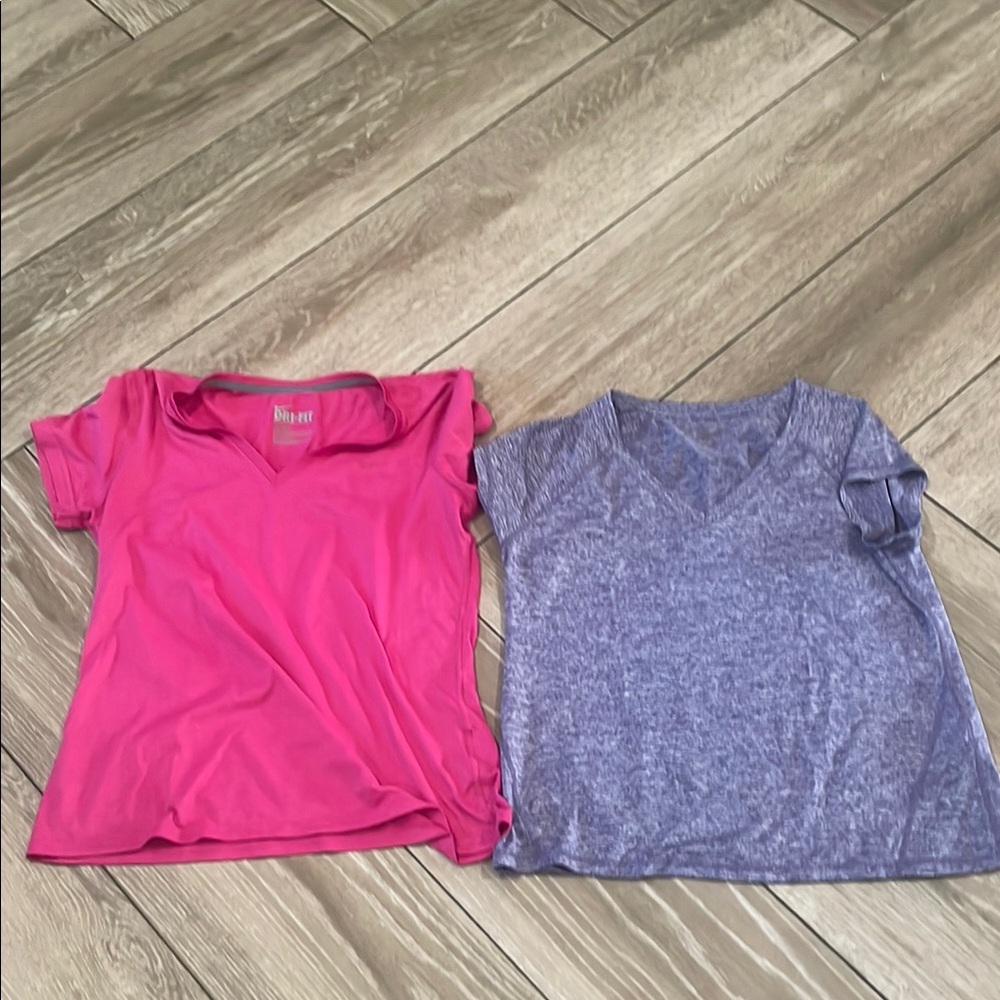 Nike Pink and Ideology Dry Fit Short Sleeve Tees (A)